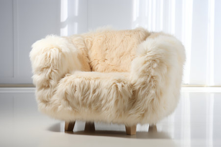 Fluffy Elegance Escape: An escape into fluffy elegance a cushioned retreat against an immaculate white settingの素材