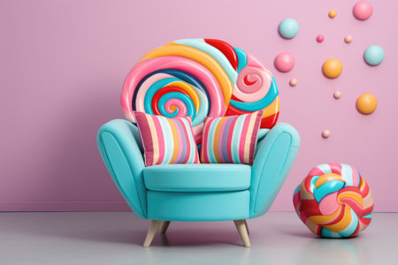 Candy-inspired comfort: Immerse yourself in comfort with a Candycore chair, echoing the sweetness of a light-floored retreatの素材