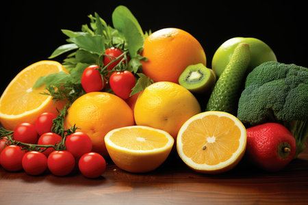 Immerse yourself in the citrus burst of this image, showcasing vitamin C-packed fruits that energize and fortify the immune systemの素材