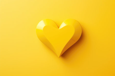 Elevate your visuals with an amber-hued heart photograph set against a complementary yellow background, encapsulating the joyous spirit of love in a harmonious compositionの素材