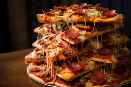 Yuletide delight on a crust: a pizza transformed into a Christmas tree, featuring delicious decorations for a tasty holiday celebrationの素材