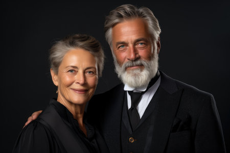 A heartwarming scene unfolds as European grandparents exchange vows, celebrating their love in a late-life wedding ceremonyの素材