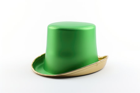 On a blank white backdrop, a leprechaun hat becomes a focal point, symbolizing the lively celebration and whimsy associated with St. Patrick's Dayの素材