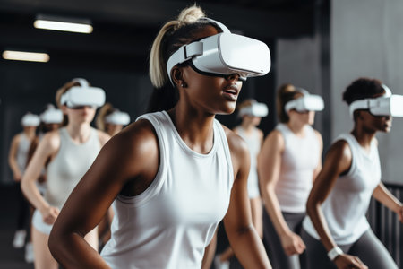 Many people utilize virtual reality glasses to optimize their training effortsの素材