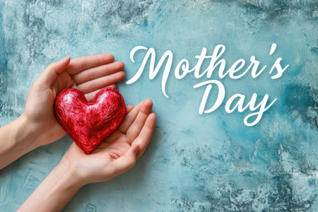 Elegant lettering: "Mother's Day" in white cursive adds a touch of sophisticationの素材
