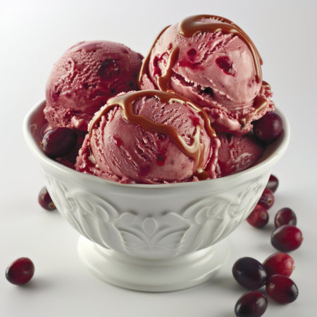A bowl of ice cream with a cherry on topの素材