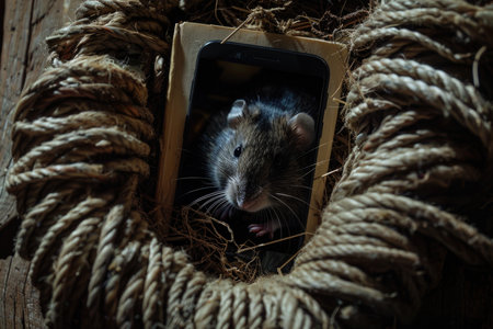 A hamster bookworm, curled up in a cozy nook, reading an e-book on a smartphone, its imagination ignited by the stories it encounters. --chaos 10 --ar 3:2 Job ID: 5dcd7a52-9b4a-4da8-878c-3d803527cbe3の素材
