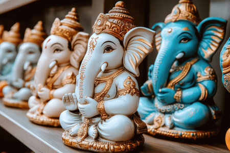 Dussehra Devotion: Detailed View of Elephants in Processional Decor for Festive Celebration.の素材