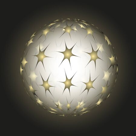 sphere from stars on a black backgroundのイラスト素材