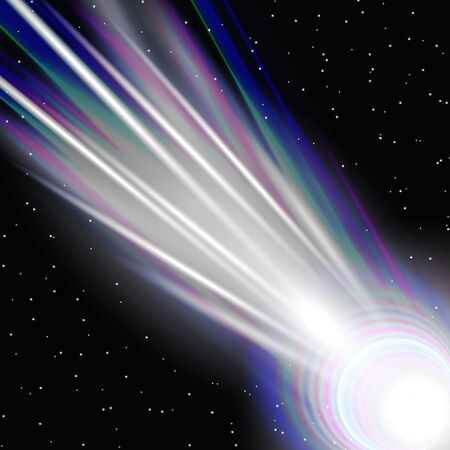 bright comet in the night skyのイラスト素材