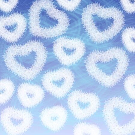 fluffy hearts in the blue skyのイラスト素材