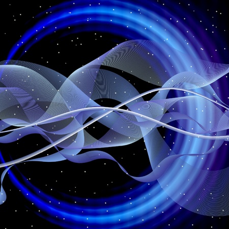blue waves in a blue circle in the skyのイラスト素材
