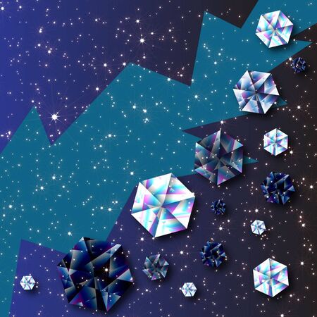 glass stones on a blue backgroundのイラスト素材