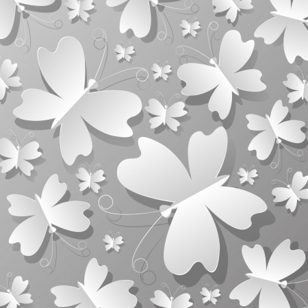 it is a lot of butterflies from paper on a gray backgroundのイラスト素材