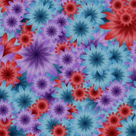 volume color flowers of the different sizeのイラスト素材