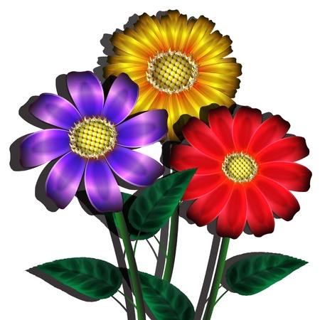 bunch of flowers on a white backgroundのイラスト素材