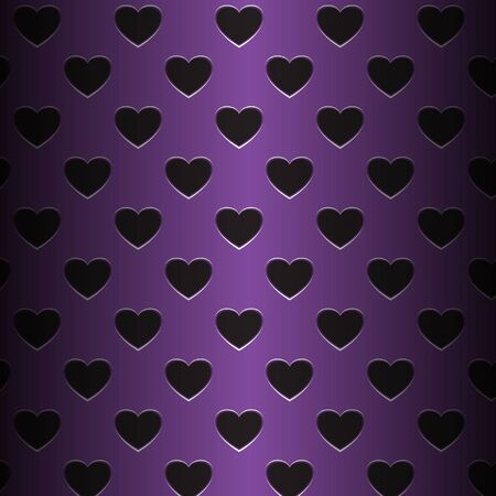 black hearts on a violet backgroundのイラスト素材
