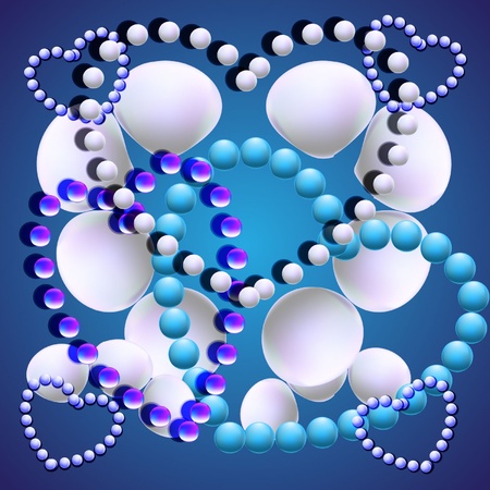 pearl jewelry on a blue backgroundのイラスト素材