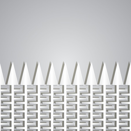 paper fence with teeths on a gray backgroundのイラスト素材