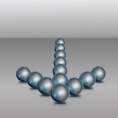 arrow from spheres on a gray backgroundのイラスト素材