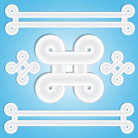 paper patterns on a blue backgroundのイラスト素材