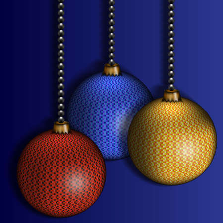 New Year s spheres on a blue backgroundのイラスト素材