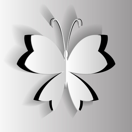 butterfly on a gray backgroundのイラスト素材