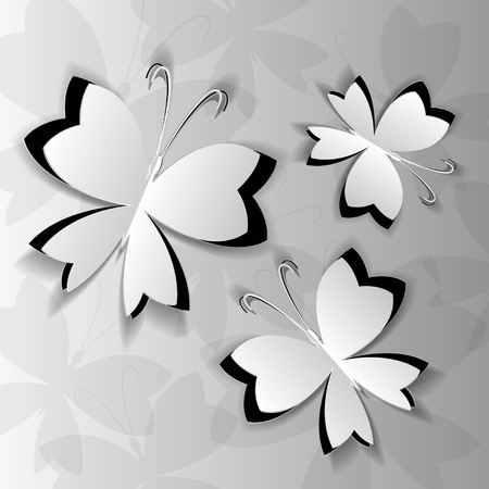 three butterfliesのイラスト素材