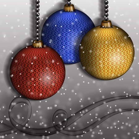 spheres with the snow on a blue backgroundのイラスト素材