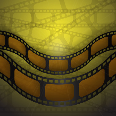 the wavy movie on a yellow backgroundのイラスト素材