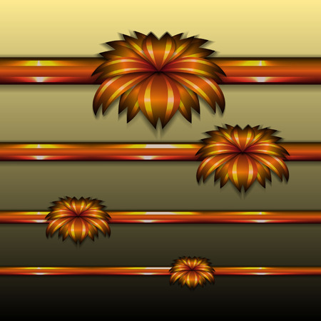 festive bows on a yellow backgroundのイラスト素材