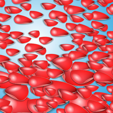 red petals on a white background fallのイラスト素材