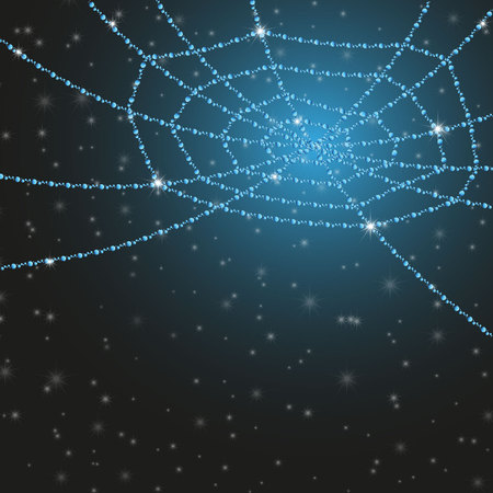 big web on a black backgroundのイラスト素材
