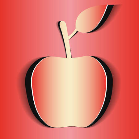 red apple on a red backgroundのイラスト素材