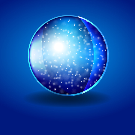 snow sphere on a blue backgroundのイラスト素材