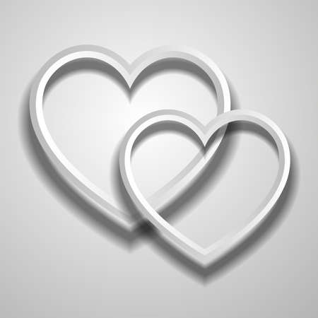 paper hearts on a gray backgroundのイラスト素材
