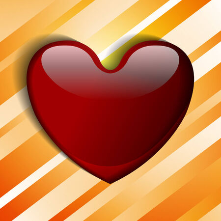 glass heart on an orange backgroundのイラスト素材