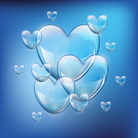 soap bubbles on a blue backgroundのイラスト素材
