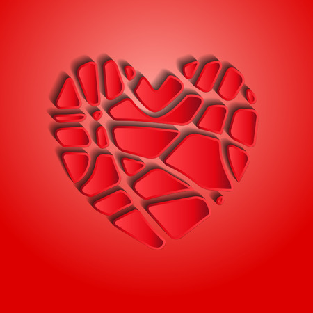 heart in slices on a red backgroundのイラスト素材
