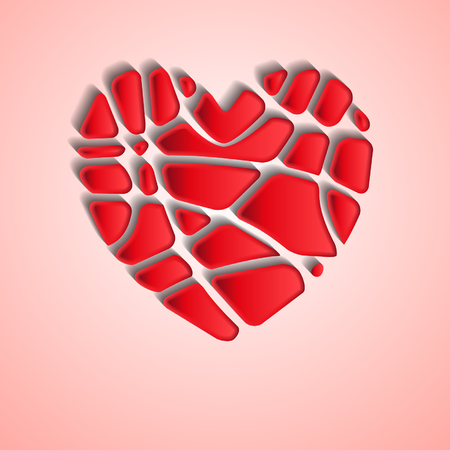 heart slices on a pink backgroundのイラスト素材
