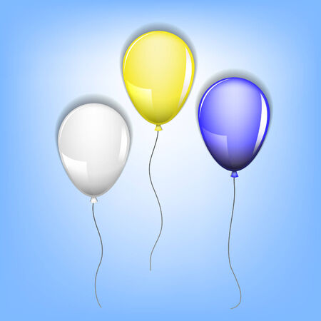 three balloons on a blue backgroundのイラスト素材