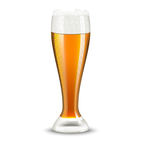 beer glass with bubbles on a white backgroundのイラスト素材