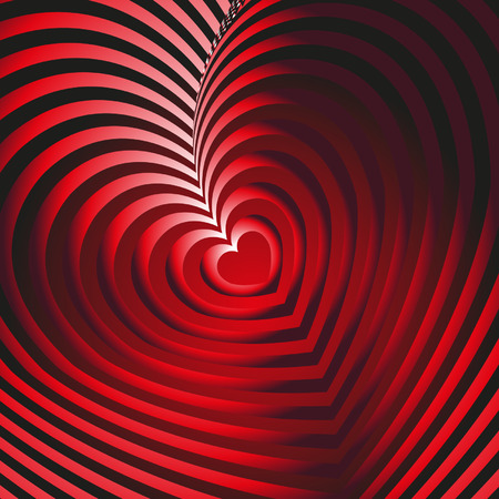 heart illusion on a black backgroundのイラスト素材