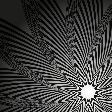 illusion of a black flower on a black backgroundのイラスト素材