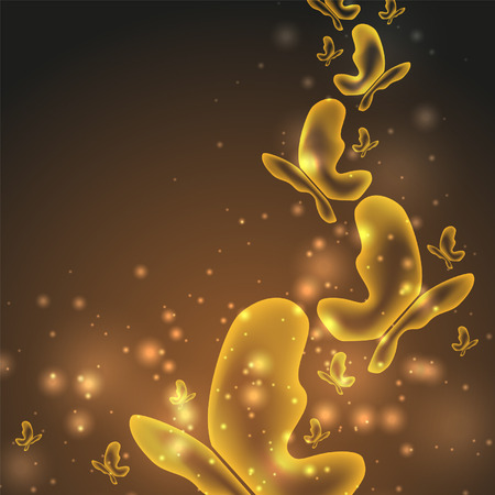butterflies on a brown backgroundのイラスト素材