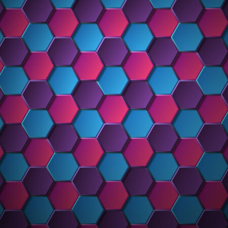volume hexagons on a blue のイラスト素材