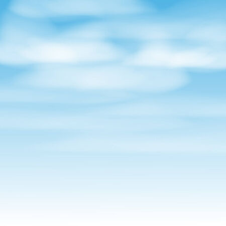 transparent fluffy clouds blue skyのイラスト素材