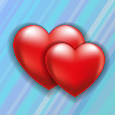 two hearts on a blue backgroundのイラスト素材