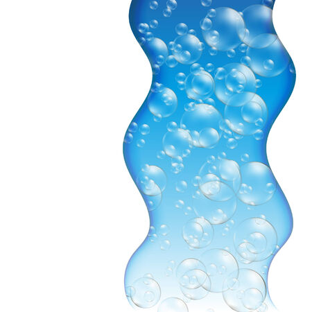 the picture with soap bubbles in the blue skyのイラスト素材