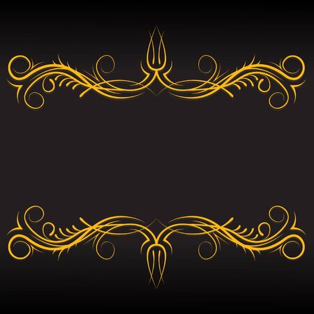 gold vintage pattern against a dark backgroundのイラスト素材